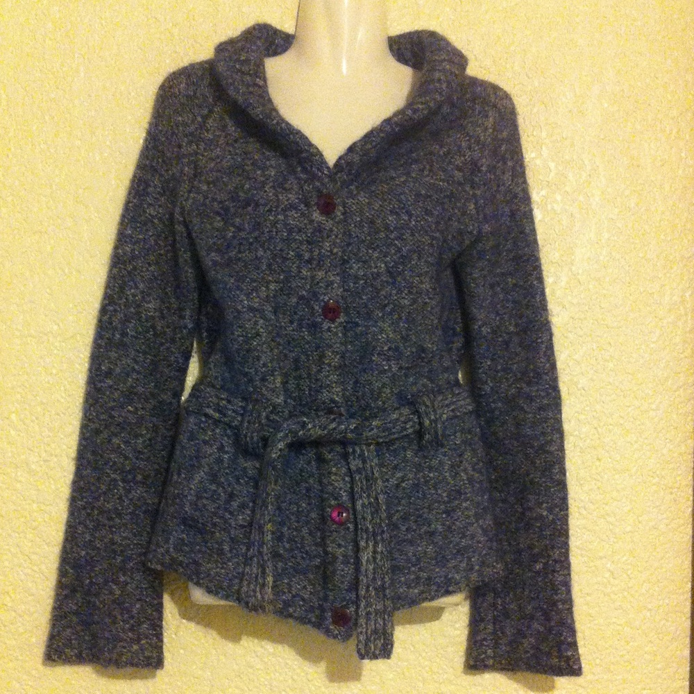 {Anthro} Sleeping on Snow Heavy Knit Belted Cardigan